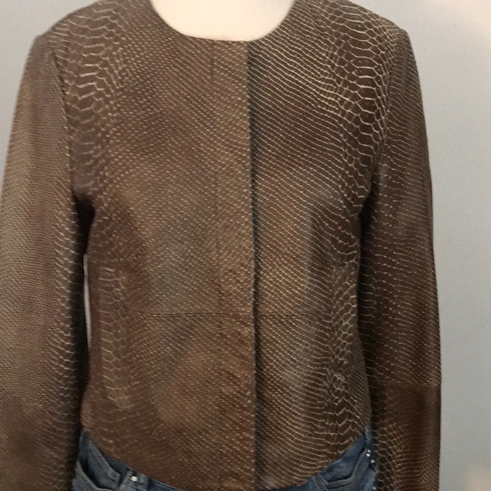 BCBGMaxAzria Brown Textured Jacket